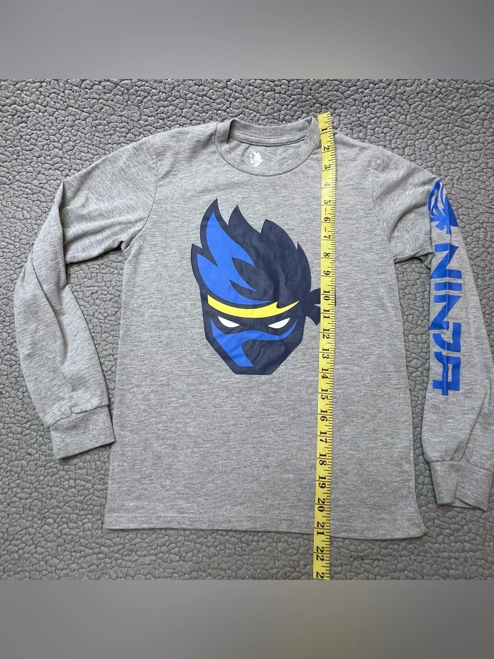 Ninja Holdings Kind Sleeve Shirt Little Boys Size Small Gray And Blue Graphic